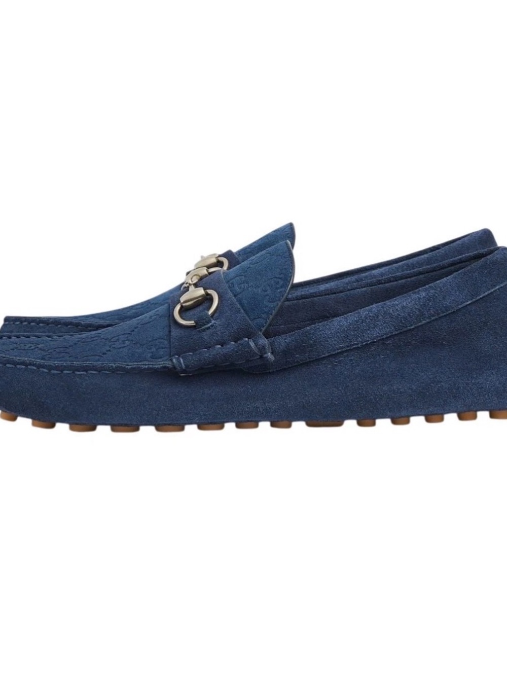 NWT Gucci Suede Horsebit Loafers in Navy Blue - Picture 4 of 8